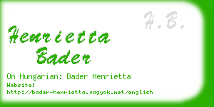 henrietta bader business card